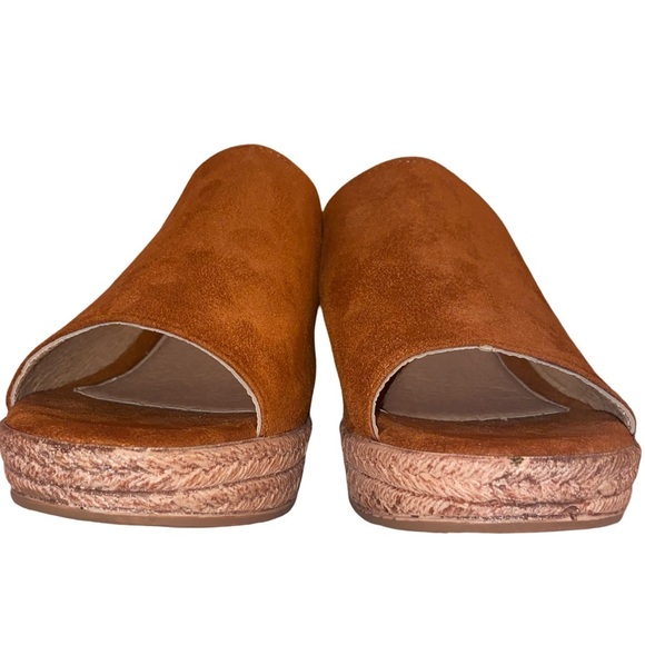 Pierre Dumas Women’s Suede Clogs Cognac/BRN and Natural Size 8-1/2* - Picture 8 of 10